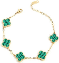 Image of 18K Gold Plated Four Leaf Clover Bracelet | Lucky Link Bracelet