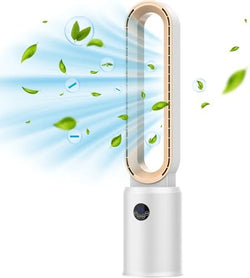 Image of Bladeless Tower Fan and Air Purifier in One – 24 Speeds, Quiet Operation, Remote & Touch Control