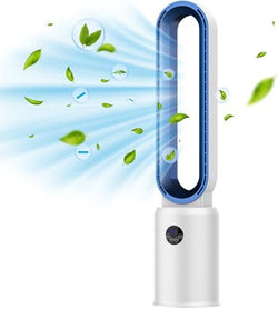 Image of Bladeless Tower Fan and Air Purifier in One – 24 Speeds, Quiet Operation, Remote & Touch Control