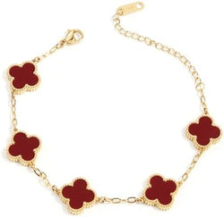 Image of 18K Gold Plated Four Leaf Clover Bracelet | Lucky Link Bracelet