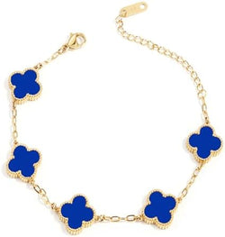 Image of 18K Gold Plated Four Leaf Clover Bracelet | Lucky Link Bracelet