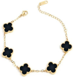Image of 18K Gold Plated Four Leaf Clover Bracelet | Lucky Link Bracelet