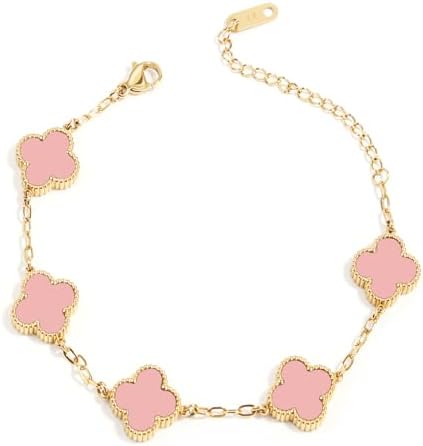 18K Gold Plated Four Leaf Clover Bracelet | Lucky Link Bracelet