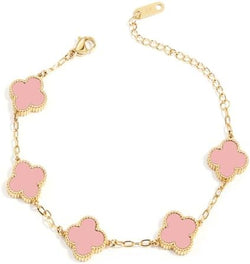 Image of 18K Gold Plated Four Leaf Clover Bracelet | Lucky Link Bracelet