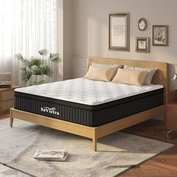 Image of SeVietra Queen Hybrid Mattress – 30cm Euro Top Medium Firm | Individual Pocket Spring for Motion Isolation & Pressure Relief