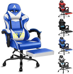 Image of Gaming Chair with Massage, Footrest & Adjustable Recline 🎮💺