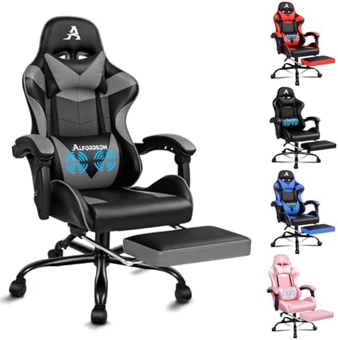 Gaming Chair with Massage, Footrest & Adjustable Recline 🎮💺