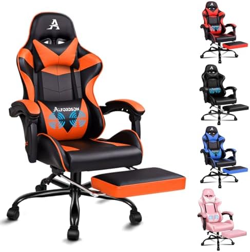 Gaming Chair with Massage, Footrest & Adjustable Recline 🎮💺