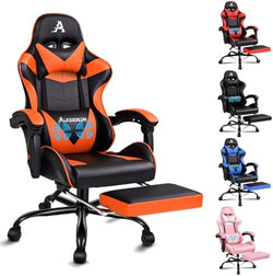 Image of Gaming Chair with Massage, Footrest & Adjustable Recline 🎮💺