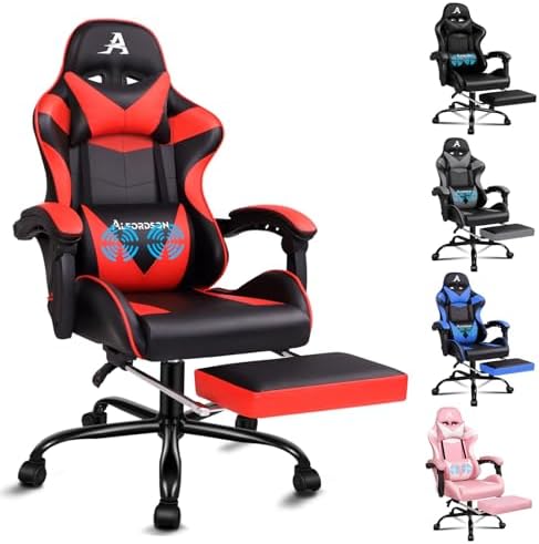 Gaming Chair with Massage, Footrest & Adjustable Recline 🎮💺