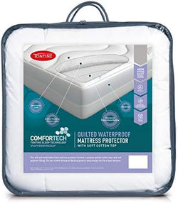 Image of Soft Cotton Mattress Protector with Waterproof Backing & Anti-Bacterial Polyester Filling