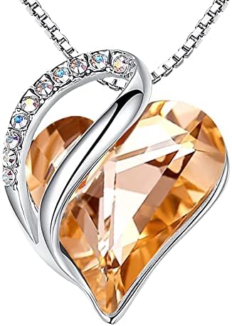 Leafael Infinity Love Heart Necklace Birthstone Necklace for Women