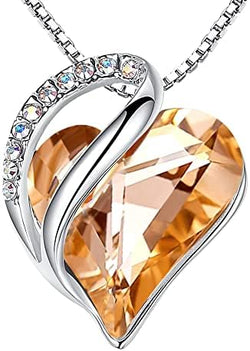 Image of Leafael Infinity Love Heart Necklace Birthstone Necklace for Women