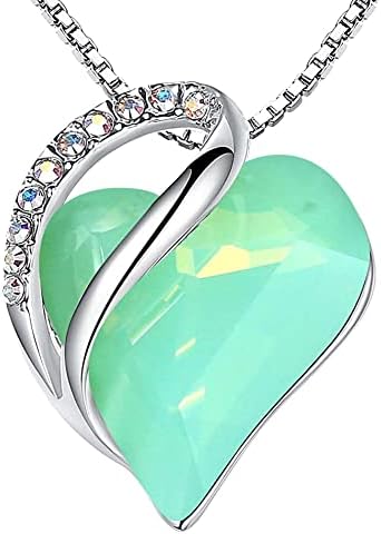 Leafael Infinity Love Heart Necklace Birthstone Necklace for Women