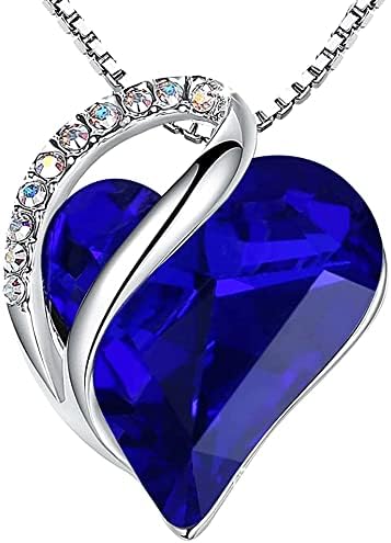 Leafael Infinity Love Heart Necklace Birthstone Necklace for Women