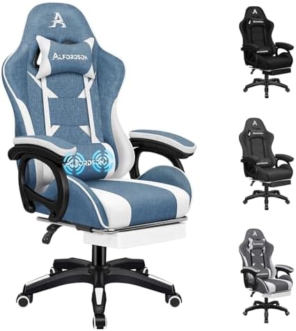 Gaming Chair with Massage, Footrest & Adjustable Recline 🎮💺