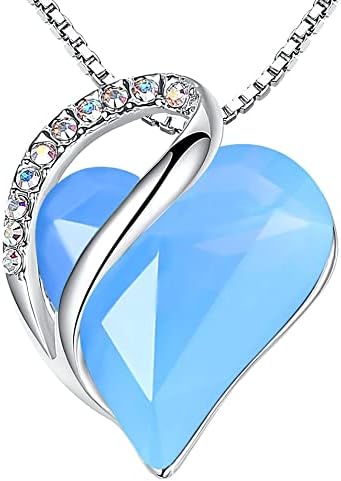 Leafael Infinity Love Heart Necklace Birthstone Necklace for Women