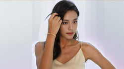 Image of Nail Bracelet with Crystal Oval Design | Cubic Zirconia Love Nail Bangle for Women & Girls