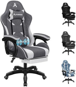 Image of Gaming Chair with Massage, Footrest & Adjustable Recline 🎮💺