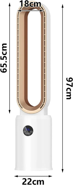 Image of Bladeless Tower Fan and Air Purifier in One – 24 Speeds, Quiet Operation, Remote & Touch Control