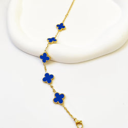 Image of 18K Gold Plated Four Leaf Clover Bracelet | Lucky Link Bracelet