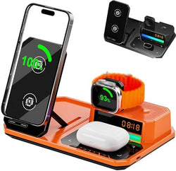 Image of 7-in-1 Wireless Charging Station with Adjustable Night Light, Bluetooth Speaker