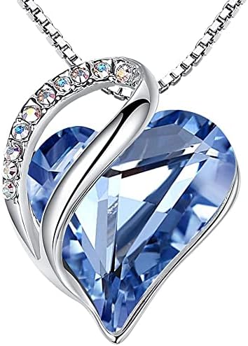 Leafael Infinity Love Heart Necklace Birthstone Necklace for Women