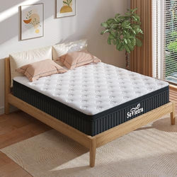 Image of SeVietra Queen Hybrid Mattress – 30cm Euro Top Medium Firm | Individual Pocket Spring for Motion Isolation & Pressure Relief