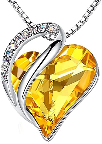 Leafael Infinity Love Heart Necklace Birthstone Necklace for Women