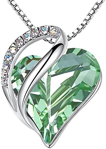 Leafael Infinity Love Heart Necklace Birthstone Necklace for Women