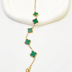 Image of 18K Gold Plated Four Leaf Clover Bracelet | Lucky Link Bracelet