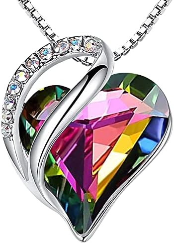 Leafael Infinity Love Heart Necklace Birthstone Necklace for Women