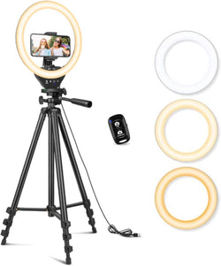 Image of LED Circle Light with Phone Holder | Perfect for Live Streaming, Makeup, YouTube Videos, and TikTok