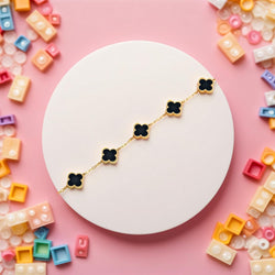 Image of 18K Gold Plated Four Leaf Clover Bracelet | Lucky Link Bracelet