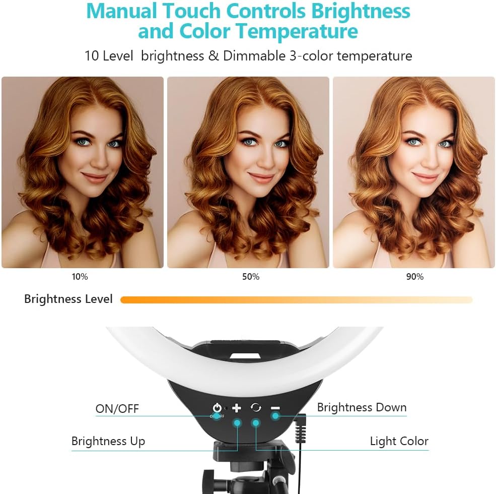 LED Circle Light with Phone Holder | Perfect for Live Streaming, Makeup, YouTube Videos, and TikTok