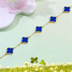 Image of 18K Gold Plated Four Leaf Clover Bracelet | Lucky Link Bracelet