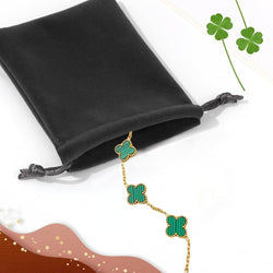 Image of 18K Gold Plated Four Leaf Clover Bracelet | Lucky Link Bracelet
