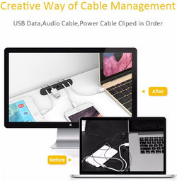 Image of Cable Clip Organizer – 7 Slot Silicone Cable Holder with Strong Adhesive for Cables