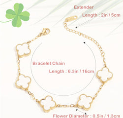 Image of 18K Gold Plated Four Leaf Clover Bracelet | Lucky Link Bracelet