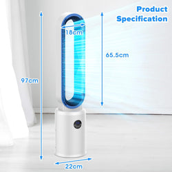 Image of Bladeless Tower Fan and Air Purifier in One – 24 Speeds, Quiet Operation, Remote & Touch Control