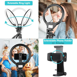 Image of LED Circle Light with Phone Holder | Perfect for Live Streaming, Makeup, YouTube Videos, and TikTok