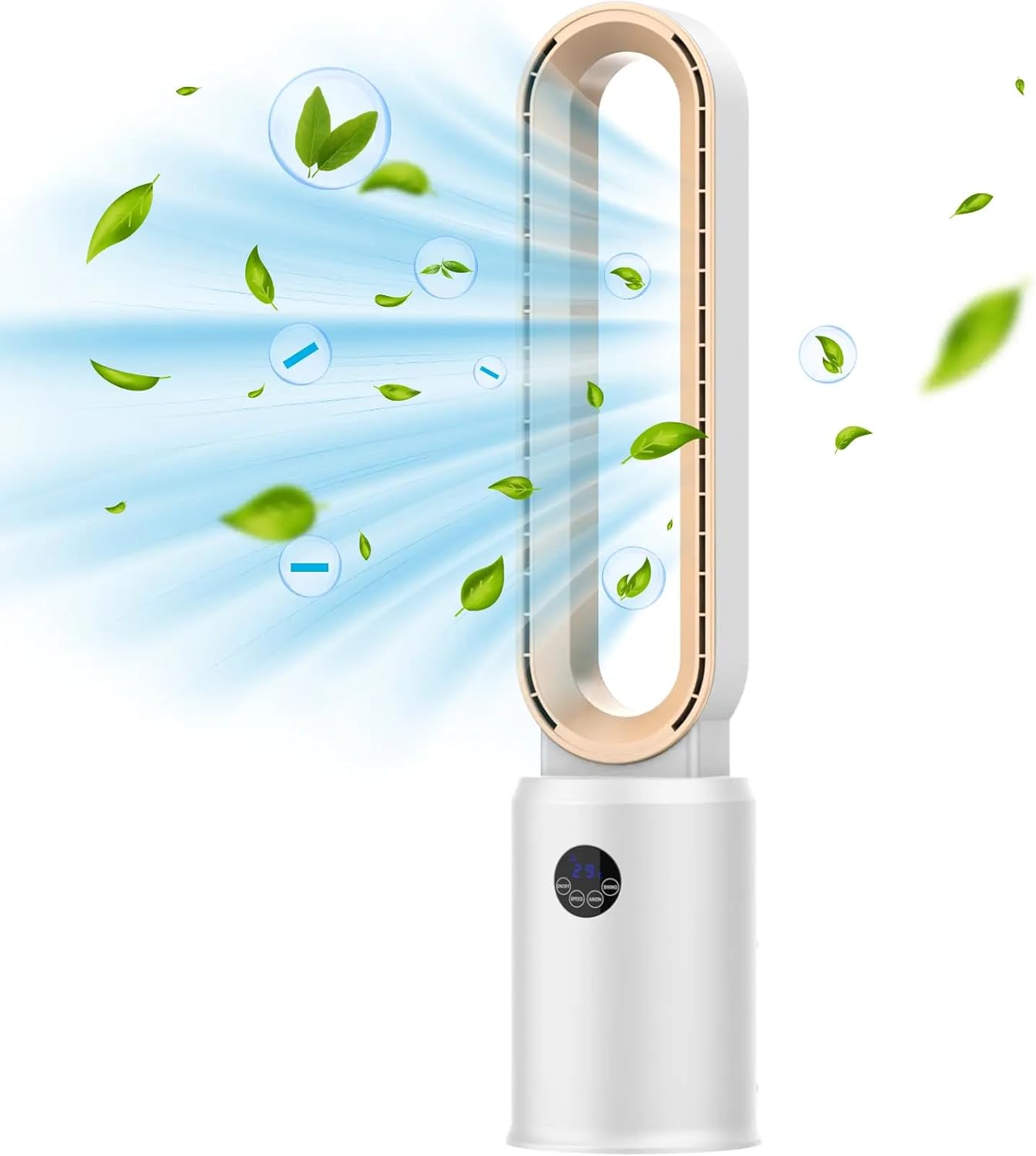 Bladeless Tower Fan and Air Purifier in One – 24 Speeds, Quiet Operation, Remote & Touch Control