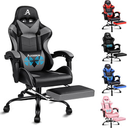 Image of Gaming Chair with Massage, Footrest & Adjustable Recline 🎮💺