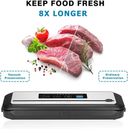 Image of Vacuum Sealer Automatic Sealing Machine – Dry & Moist Modes, Built-in Cutter, Easy Cleaning, Stainless Steel Panel