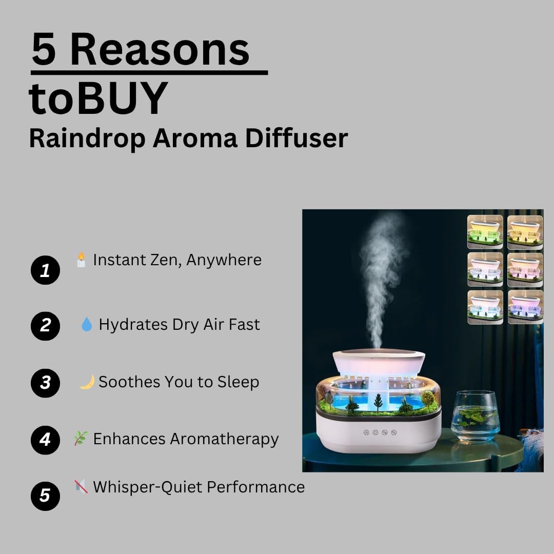 Rain Sound Aromatherapy Diffuser 🌧️✨