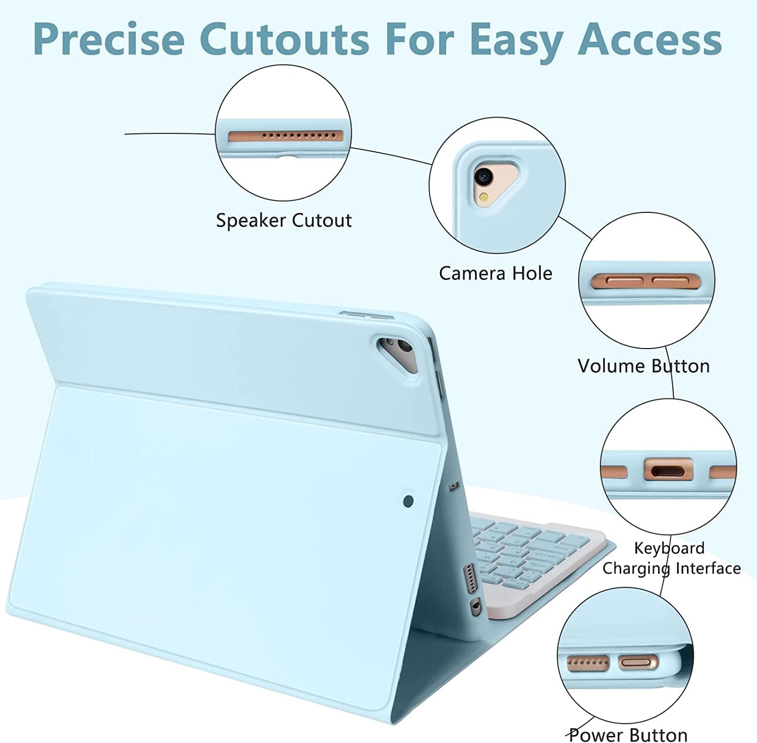 iPad Case Keyboard with Mouse – Compatible with 10.2