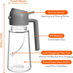 Image of Olive Oil Dispenser, 2 in 1 Oil Sprayer for Cooking