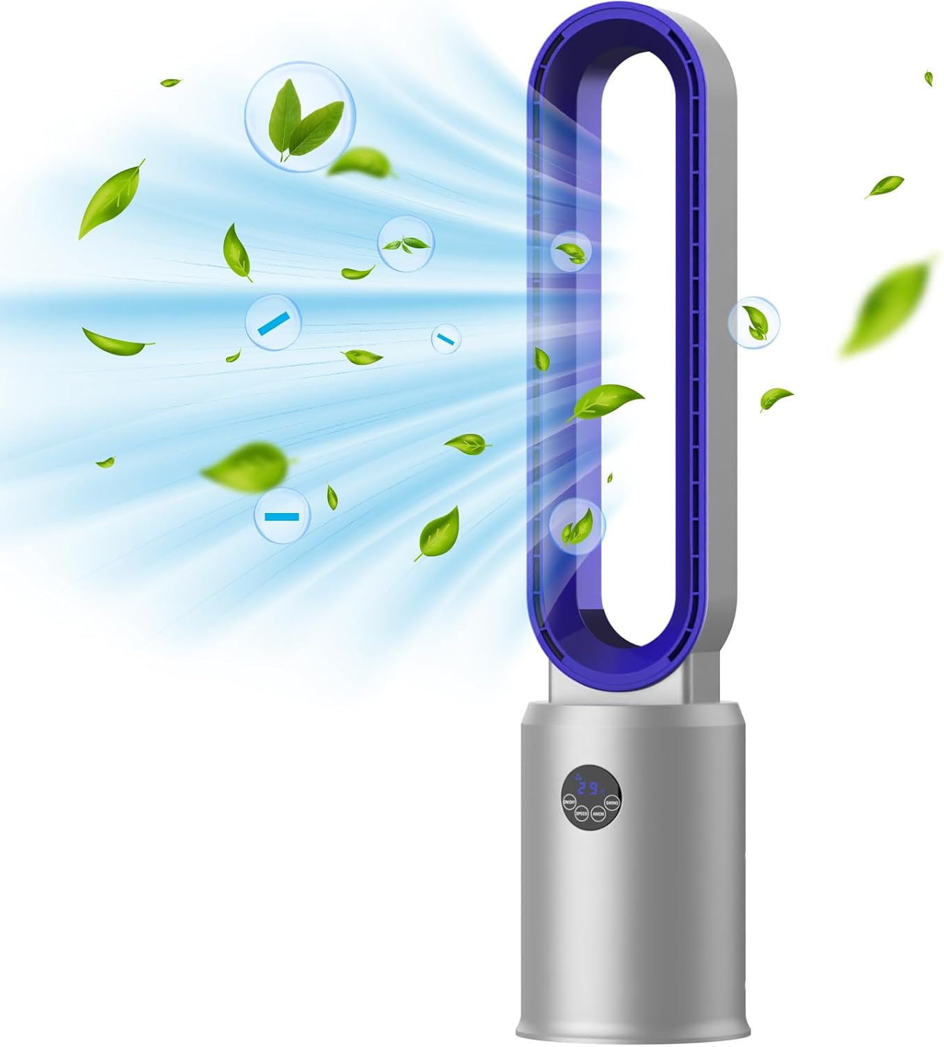 Bladeless Tower Fan and Air Purifier in One – 24 Speeds, Quiet Operation, Remote & Touch Control
