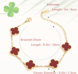 Image of 18K Gold Plated Four Leaf Clover Bracelet | Lucky Link Bracelet
