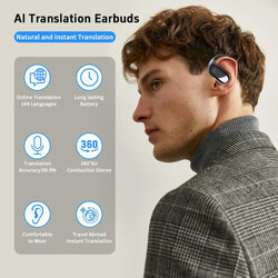 Image of AI Real-Time Translation Earbuds – 3-in-1 Bluetooth Translator with 144 Languages